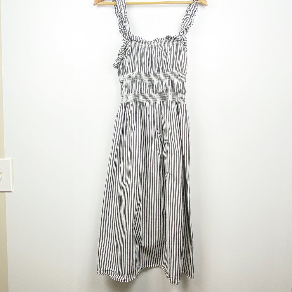 WHO WHAT WEAR | Sleeveless Striped Midi Dress | L